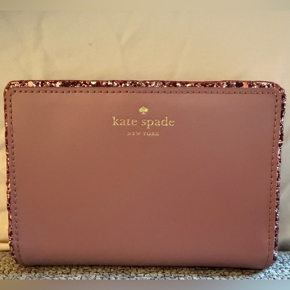 kate spade Handbags - kate spade Blush Pink Wallet with Glitter Trim and Gold Logo